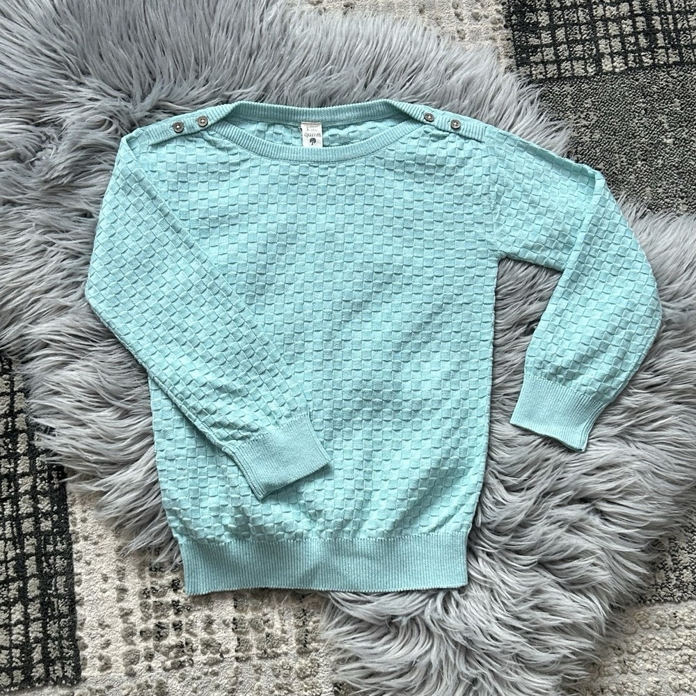 Kate Quinn Girls Blue Basket Weave Style Sweater Size 7